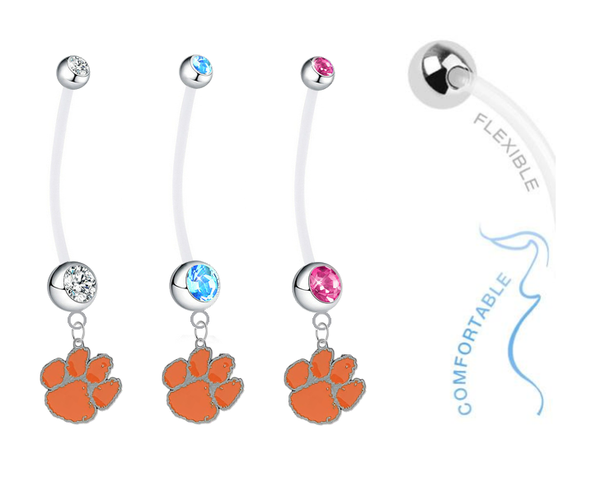 Clemson Tigers Boy/Girl Pregnancy Maternity Belly Button Navel Ring
