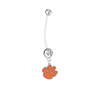 Clemson Tigers Boy/Girl Clear Pregnancy Maternity Belly Button Navel Ring