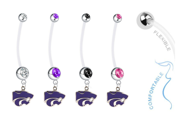 Kansas State Wildcats Pregnancy Maternity Belly Button Navel Ring - Pick Your Color