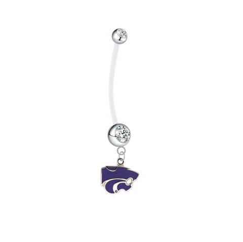 Kansas State Wildcats Pregnancy Clear Maternity Belly Button Navel Ring - Pick Your Color