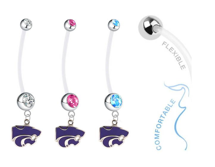 Kansas State Wildcats Boy/Girl Pregnancy Maternity Belly Button Navel Ring