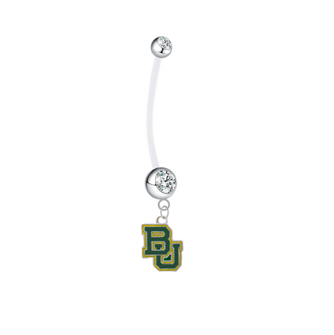 Baylor Bears Pregnancy Maternity Clear Belly Button Navel Ring - Pick Your Color