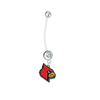 Louisville Cardinals Pregnancy Maternity Clear Belly Button Navel Ring - Pick Your Color