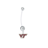 Virginia Tech Hokies Pregnancy Maternity Clear Belly Button Navel Ring - Pick Your Color