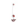 Virginia Tech Hokies Pregnancy Red Maternity Belly Button Navel Ring - Pick Your Color