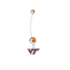 Virginia Tech Hokies Pregnancy Maternity Orange Belly Button Navel Ring - Pick Your Color