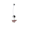 Virginia Tech Hokies Pregnancy Black Maternity Belly Button Navel Ring - Pick Your Color