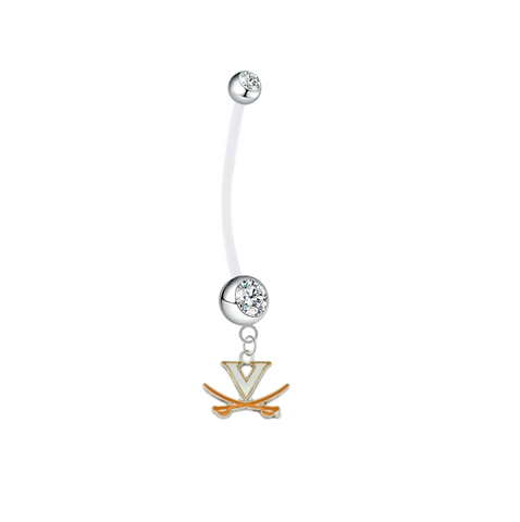Virginia Cavaliers Pregnancy Clear Maternity Belly Button Navel Ring - Pick Your Color