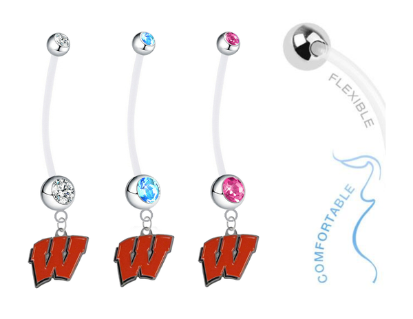 Wisconsin Badgers Boy/Girl Pregnancy Maternity Belly Button Navel Ring