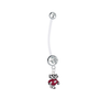 Wisconsin Badgers Mascot Pregnancy Clear Maternity Belly Button Navel Ring - Pick Your Color