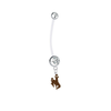 Wyoming Cowboys Pregnancy Clear Maternity Belly Button Navel Ring - Pick Your Color