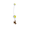 Wyoming Cowboys Pregnancy Maternity Gold Belly Button Navel Ring - Pick Your Color