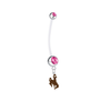 Wyoming Cowboys Pregnancy Pink Maternity Belly Button Navel Ring - Pick Your Color