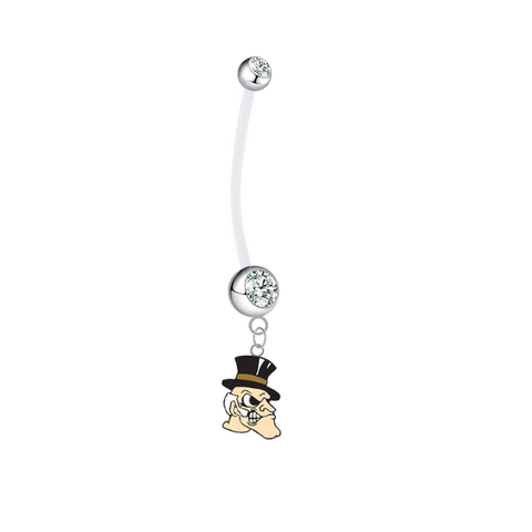 Wake Forest Demon Deacons Pregnancy Clear Maternity Belly Button Navel Ring - Pick Your Color