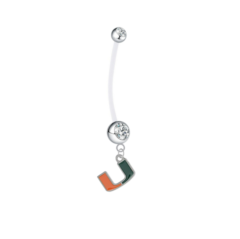 Miami Hurricanes Boy/Girl Clear Pregnancy Maternity Belly Button Navel Ring