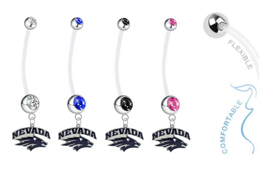Nevada Wolf Pack Pregnancy Maternity Belly Button Navel Ring - Pick Your Color