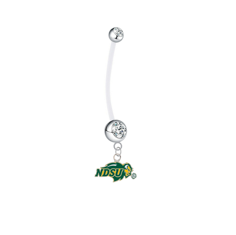 North Dakota State Bison Boy/Girl Clear Pregnancy Maternity Belly Button Navel Ring