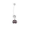 Mississippi State Bulldogs Pregnancy Maternity Clear Belly Button Navel Ring - Pick Your Color