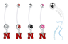 Nebraska Cornhuskers Pregnancy Maternity Belly Button Navel Ring - Pick Your Color