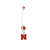 Nebraska Cornhuskers Pregnancy Maternity Red Belly Button Navel Ring - Pick Your Color