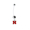 Nebraska Cornhuskers Pregnancy Maternity Belly Black Button Navel Ring - Pick Your Color