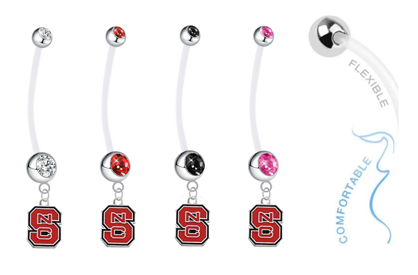 North Carolina State Wolfpack Pregnancy Maternity Belly Button Navel Ring - Pick Your Color