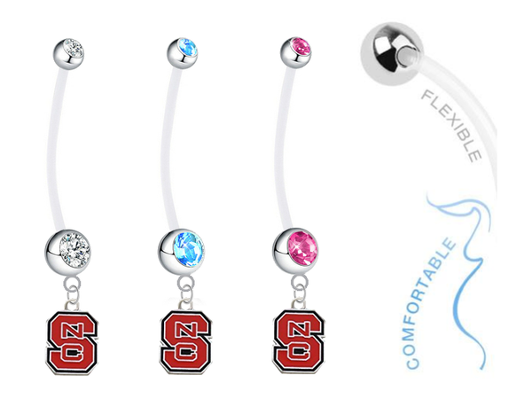 North Carolina State Wolfpack Boy/Girl Pregnancy Maternity Belly Button Navel Ring
