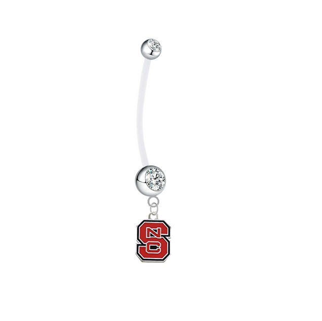 North Carolina State Wolfpack Boy/Girl Clear Pregnancy Maternity Belly Button Navel Ring
