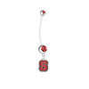 North Carolina State Wolfpack Pregnancy Maternity Red Belly Button Navel Ring - Pick Your Color