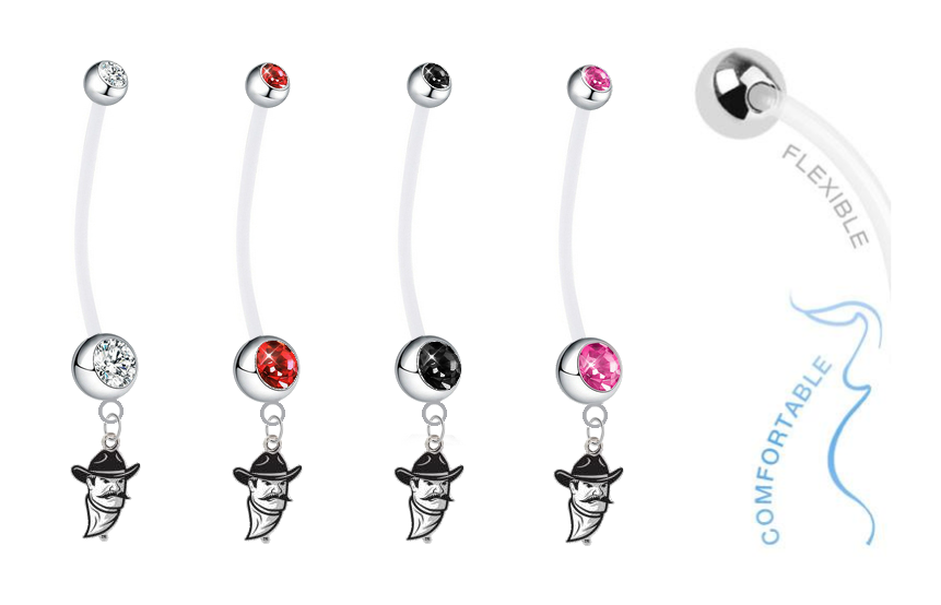 New Mexico State Aggies Pregnancy Maternity Belly Button Navel Ring - Pick Your Color