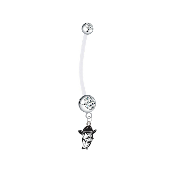New Mexico State Aggies Pregnancy Maternity Clear Belly Button Navel Ring - Pick Your Color