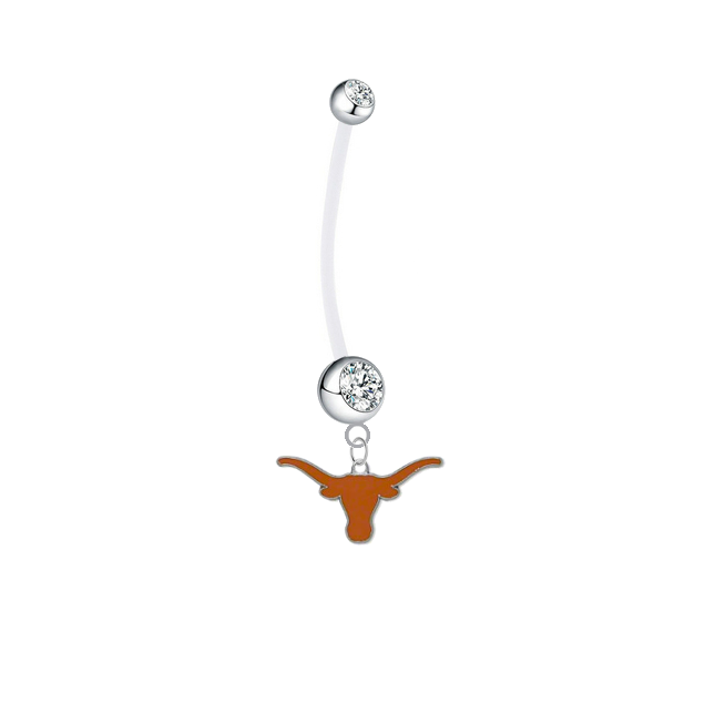 Texas Longhorns Boy/Girl Clear Pregnancy Maternity Belly Button Navel Ring