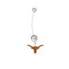 Texas Longhorns Pregnancy Maternity Clear Belly Button Navel Ring - Pick Your Color