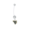 West Virginia Mountaineers Pregnancy Maternity Clear Belly Button Navel Ring - Pick Your Color