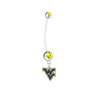 West Virginia Mountaineers Pregnancy Maternity Gold Belly Button Navel Ring - Pick Your Color