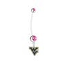 West Virginia Mountaineers Pregnancy Maternity Pink Belly Button Navel Ring - Pick Your Color