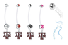 Texas A&M Aggies Pregnancy Maternity Belly Button Navel Ring - Pick Your Color