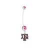 Texas A&M Aggies Pregnancy Maternity Pink Belly Button Navel Ring - Pick Your Color