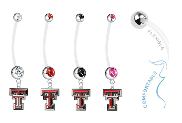 Texas Tech Red Raiders Pregnancy Maternity Belly Button Navel Ring - Pick Your Color