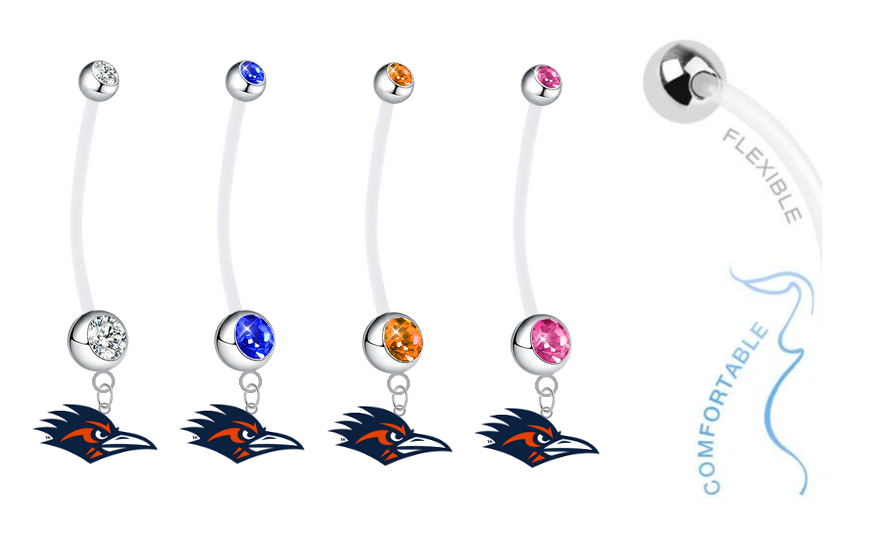 Texas San Antonio Roadrunners Pregnancy Maternity Belly Button Navel Ring - Pick Your Color