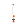 Illinois Fighting Illini Pregnancy Maternity Orange Belly Button Navel Ring - Pick Your Color