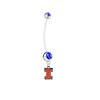 Illinois Fighting Illini Pregnancy Maternity Blue Belly Button Navel Ring - Pick Your Color