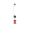 Illinois Fighting Illini Pregnancy Maternity Black Belly Button Navel Ring - Pick Your Color