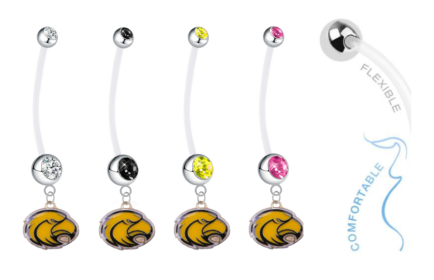 Southern Mississippi Golden Eagles Pregnancy Maternity Belly Button Navel Ring - Pick Your Color