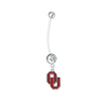 Oklahoma Sooners Boy/Girl Clear Pregnancy Maternity Belly Button Navel Ring