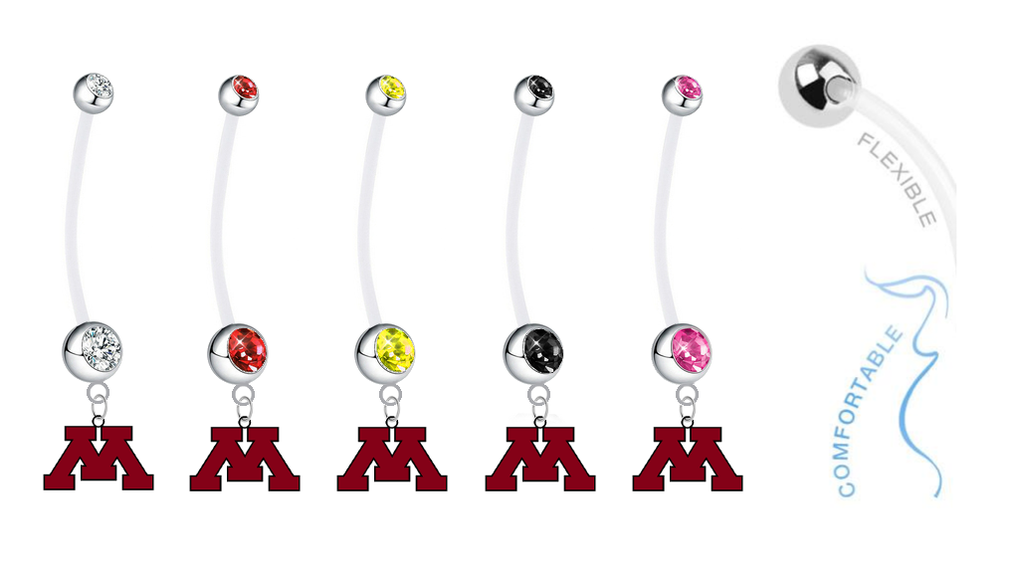 Minnesota Gophers Pregnancy Maternity Belly Button Navel Ring - Pick Your Color