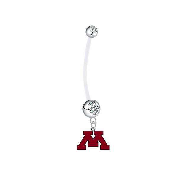 Minnesota Gophers Pregnancy Maternity Clear Belly Button Navel Ring - Pick Your Color