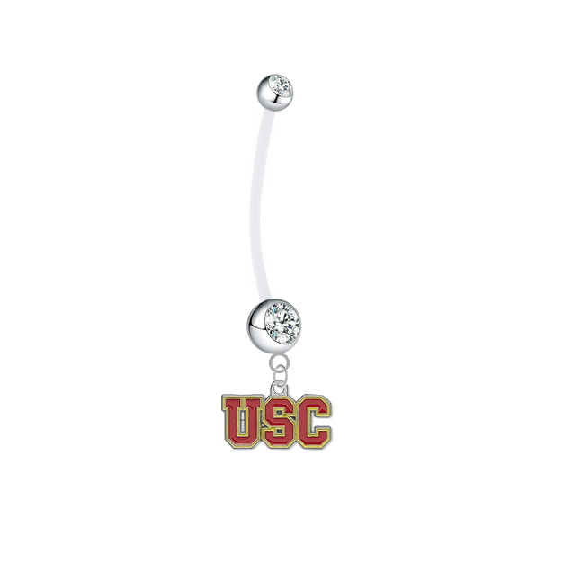 USC Trojans Boy/Girl Clear Pregnancy Maternity Belly Button Navel Ring