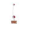 USC Trojans Pregnancy Maternity Red Belly Button Navel Ring - Pick Your Color