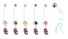 USC Trojans Style 2 Pregnancy Maternity Belly Button Navel Ring - Pick Your Color